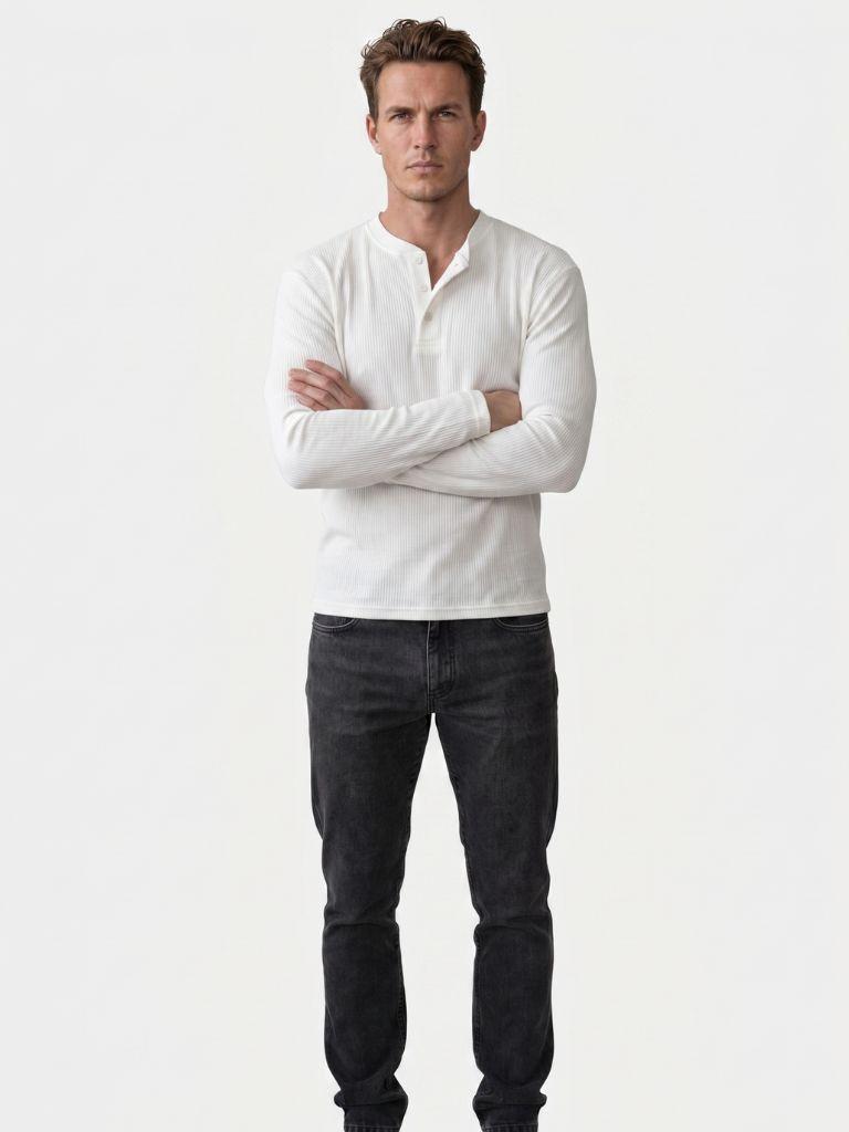 Latitude Ribbed Henley - Cross & Crown