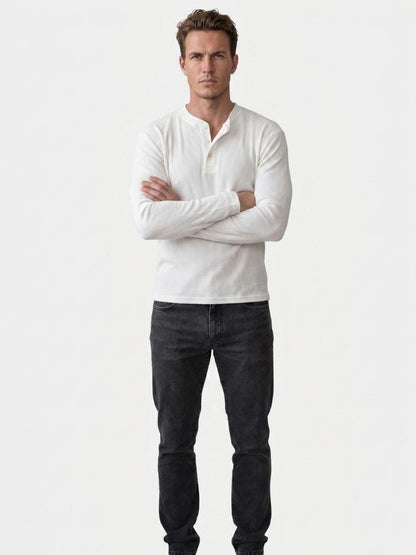 Latitude Ribbed Henley - Cross & Crown