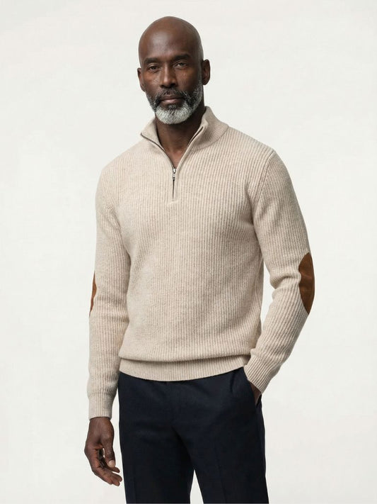 High Collar Quarter Zip Corduroy Pullover - Cross & Crown
