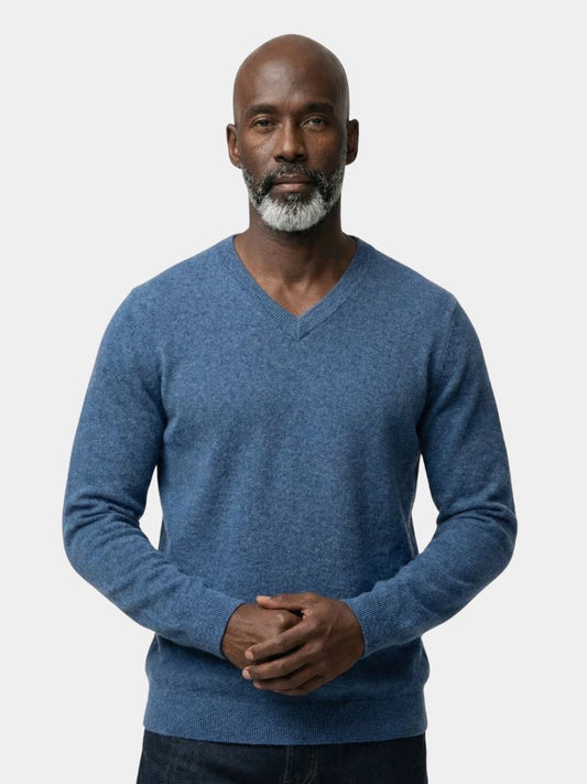 Cashmere V Neck Knitwear Sweater - Cross & Crown