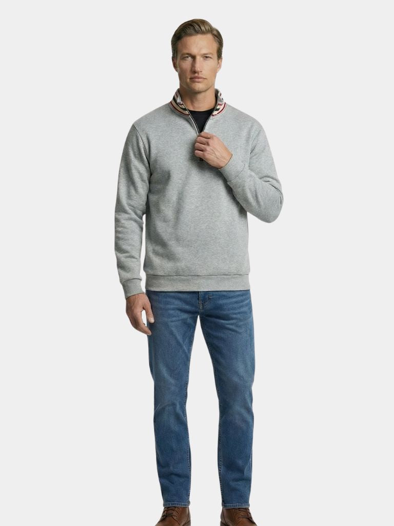 Regent Striped High Collar Pullover - Cross & Crown