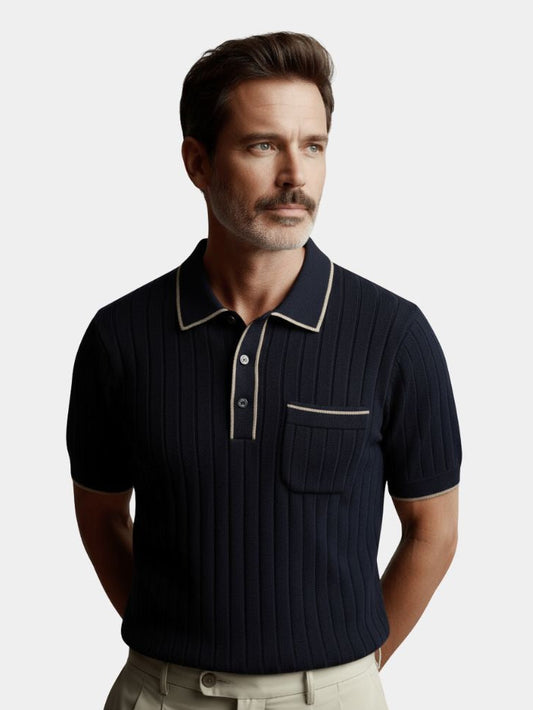 Old Money Knit Polo Shirt - Cross & Crown