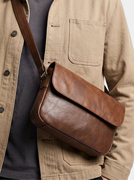 Milan Essential Leather Shoulder Bag - Cross & Crown