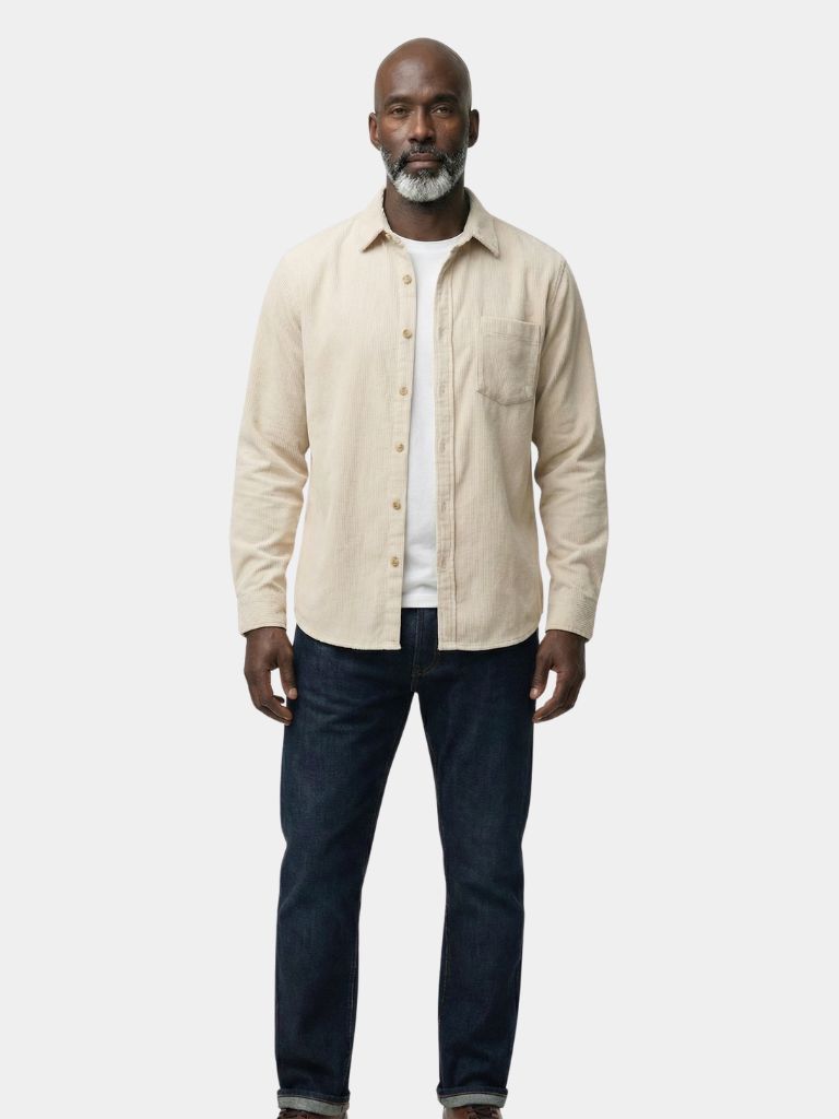 Casual Solid Corduroy Shirt - Cross & Crown