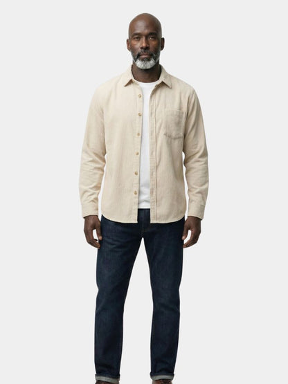 Casual Solid Corduroy Shirt - Cross & Crown