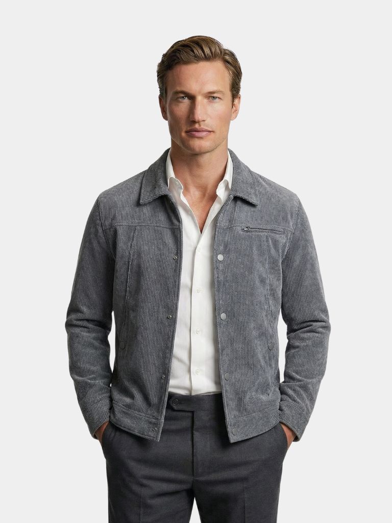 Minimalistische Corduroy Sherpa Jas - <tc>Cross & Crown</tc>