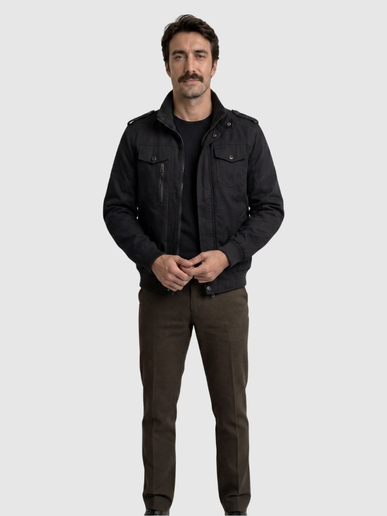 Command Ribbed Collar Jacket - Cross & Crown
