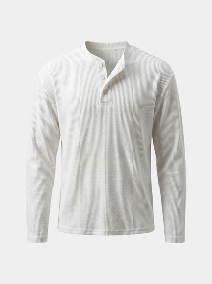 Latitude Ribbed Henley - Cross & Crown