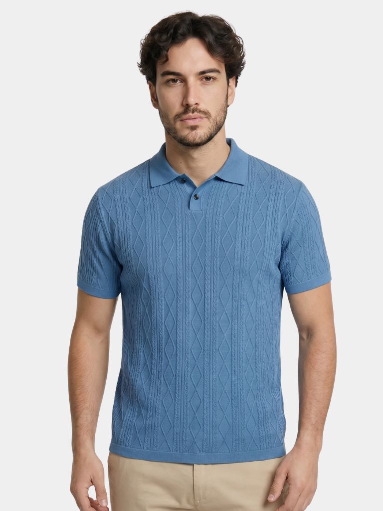 Imperial Diamond Knit Polo Shirt - Cross & Crown