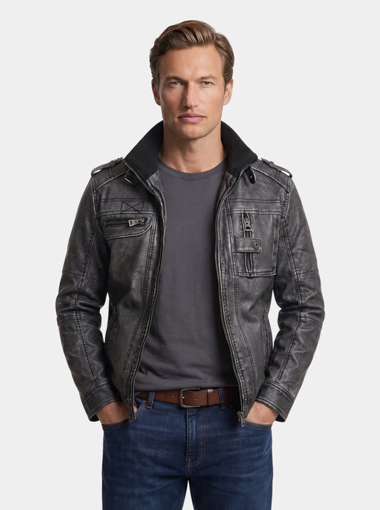 Chaqueta táctica de cuero Rogue – Cross & Crown