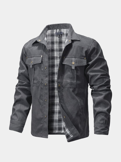 Chaqueta con broches y forro de franela Forge – Cross & Crown