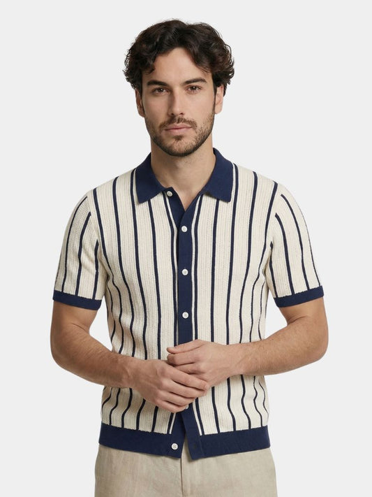 アトランティックフレームニットポロ - クロス＆クラウン