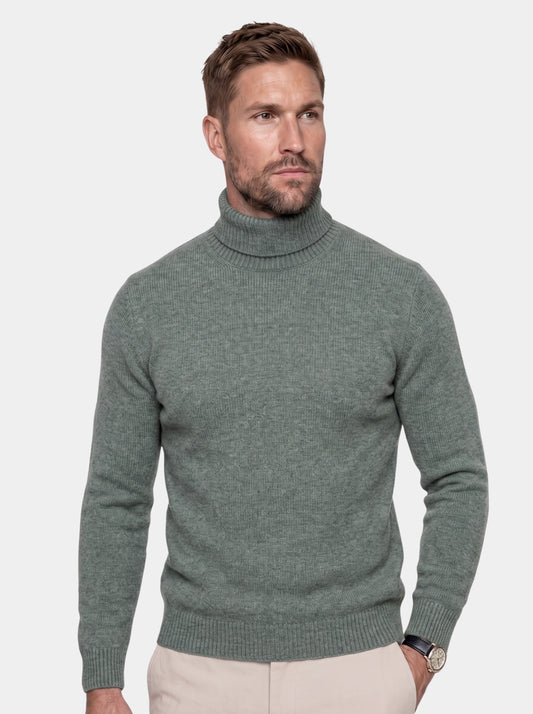 Jersey de cuello alto de lana merina 100% - Cross & Crown