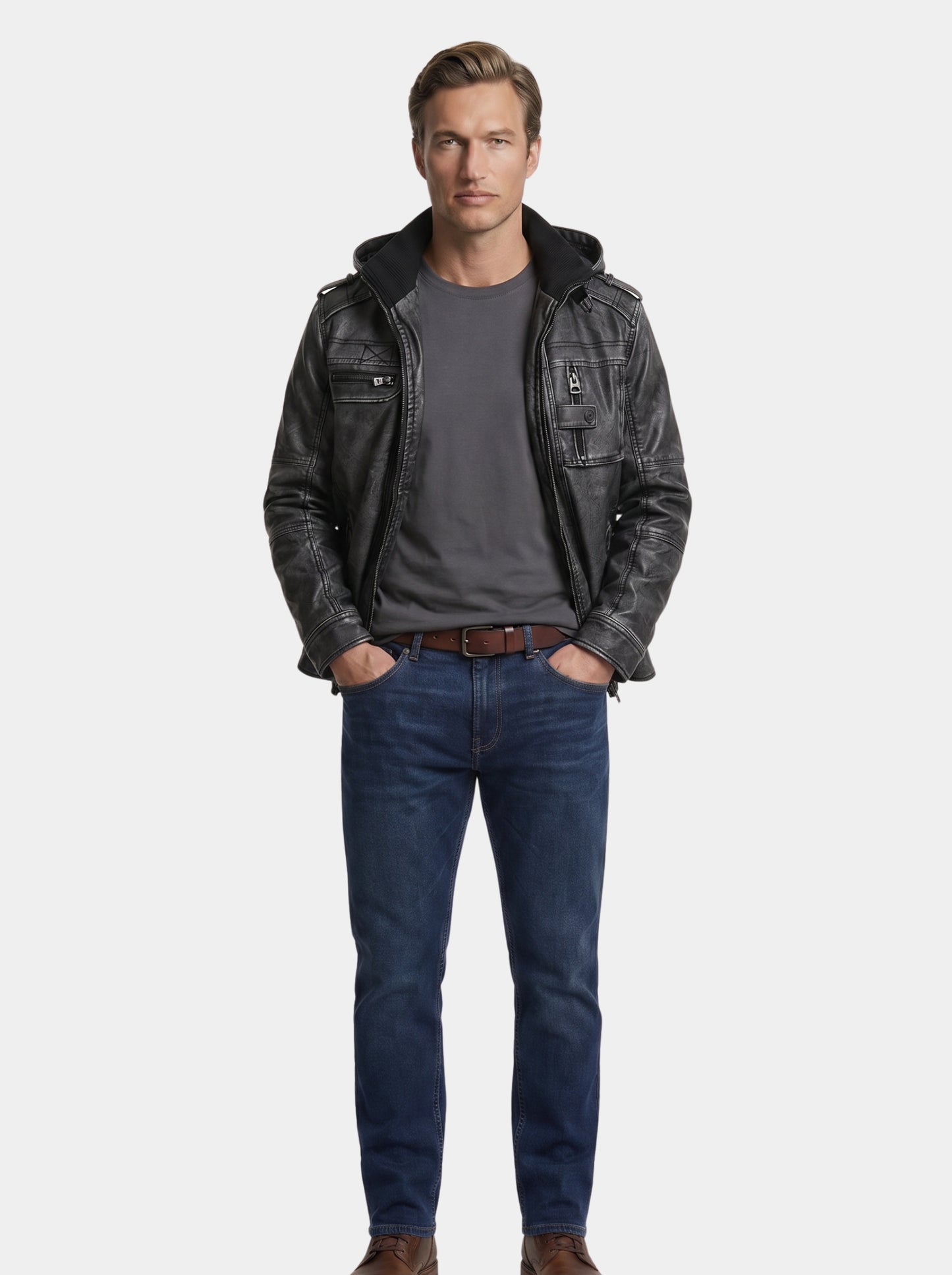 Chaqueta táctica de cuero Rogue – Cross & Crown