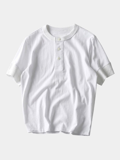 Pure Cotton Henley T-Shirt - Cross & Crown