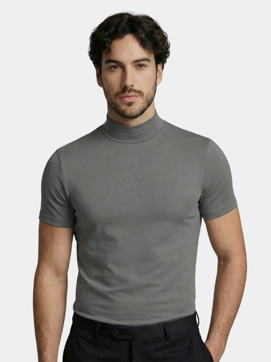 Solid Casual Turtle Neck T-Shirt - Cross & Crown