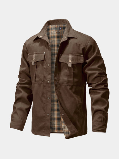 Chaqueta con broches y forro de franela Forge – Cross & Crown