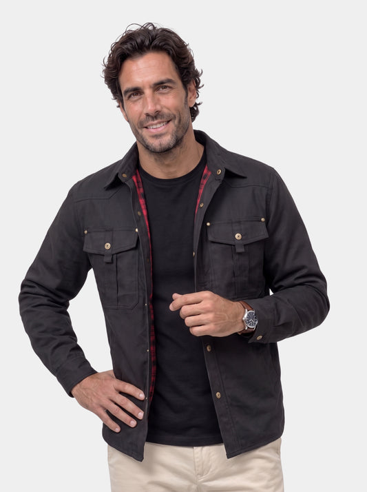 Chaqueta con broches y forro de franela Forge – Cross & Crown