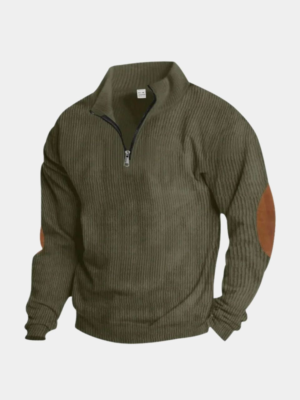 High Collar Quarter Zip Corduroy Pullover - Cross & Crown