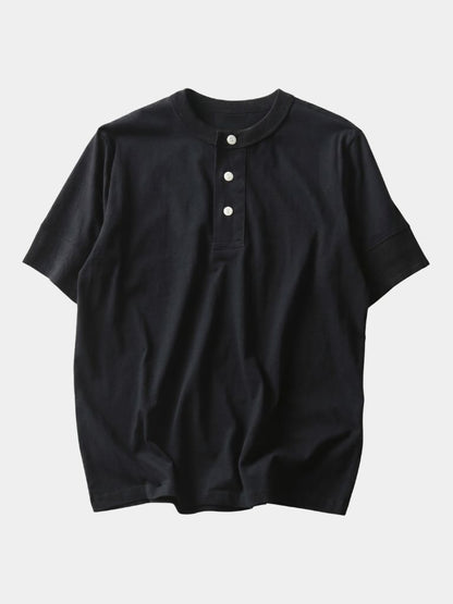 Pure Cotton Henley T-Shirt - Cross & Crown