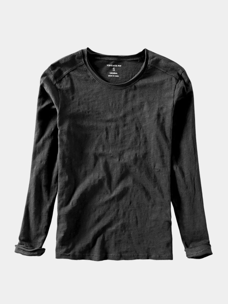 Essential Vintage Cotton Long Sleeve Tee - Cross & Crown