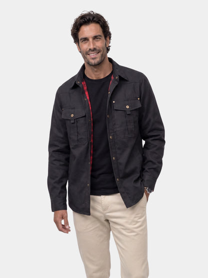 Chaqueta con broches y forro de franela Forge – Cross & Crown