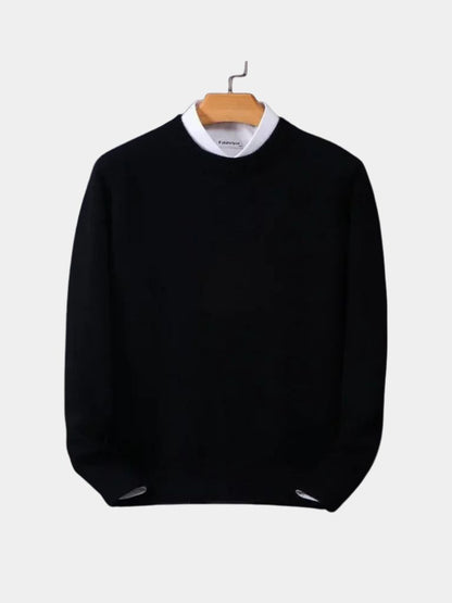 Linear Core Cotton Pullover - Cross & Crown