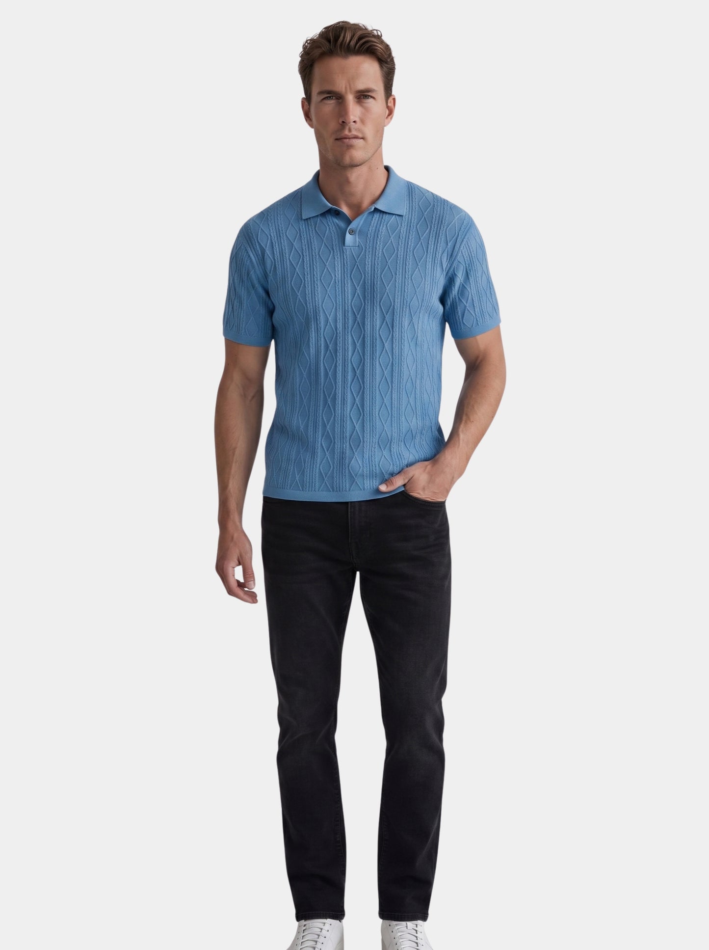 Polo de punto de rombos Imperial - Cross & Crown