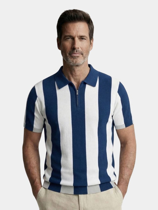 ネイビーストライプポロ - Cross & Crown