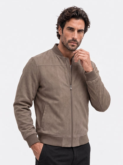 Jaqueta bomber de camurça Ashwood – Cross & Crown