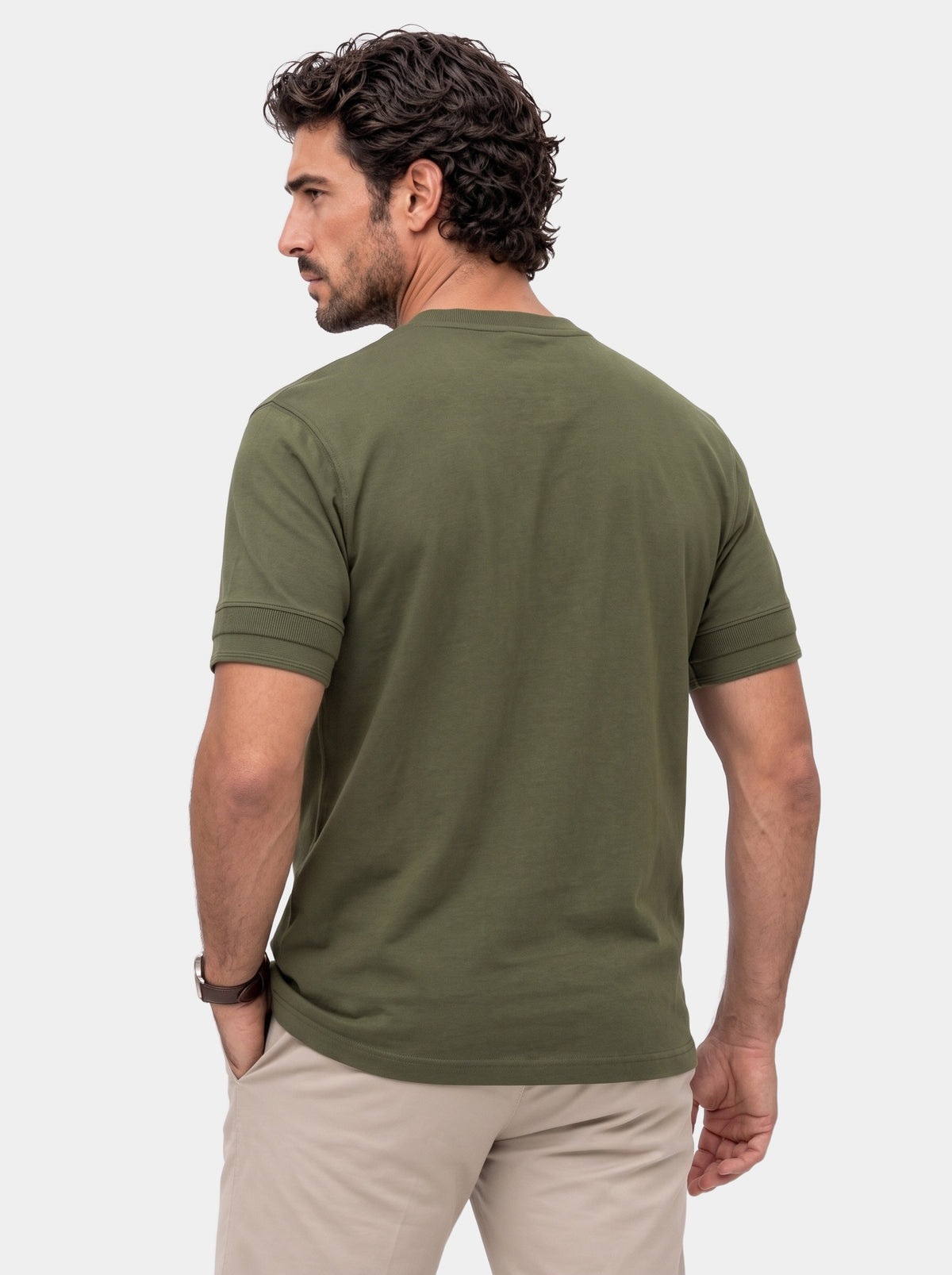 Pure Cotton Henley T-Shirt - Cross & Crown - back