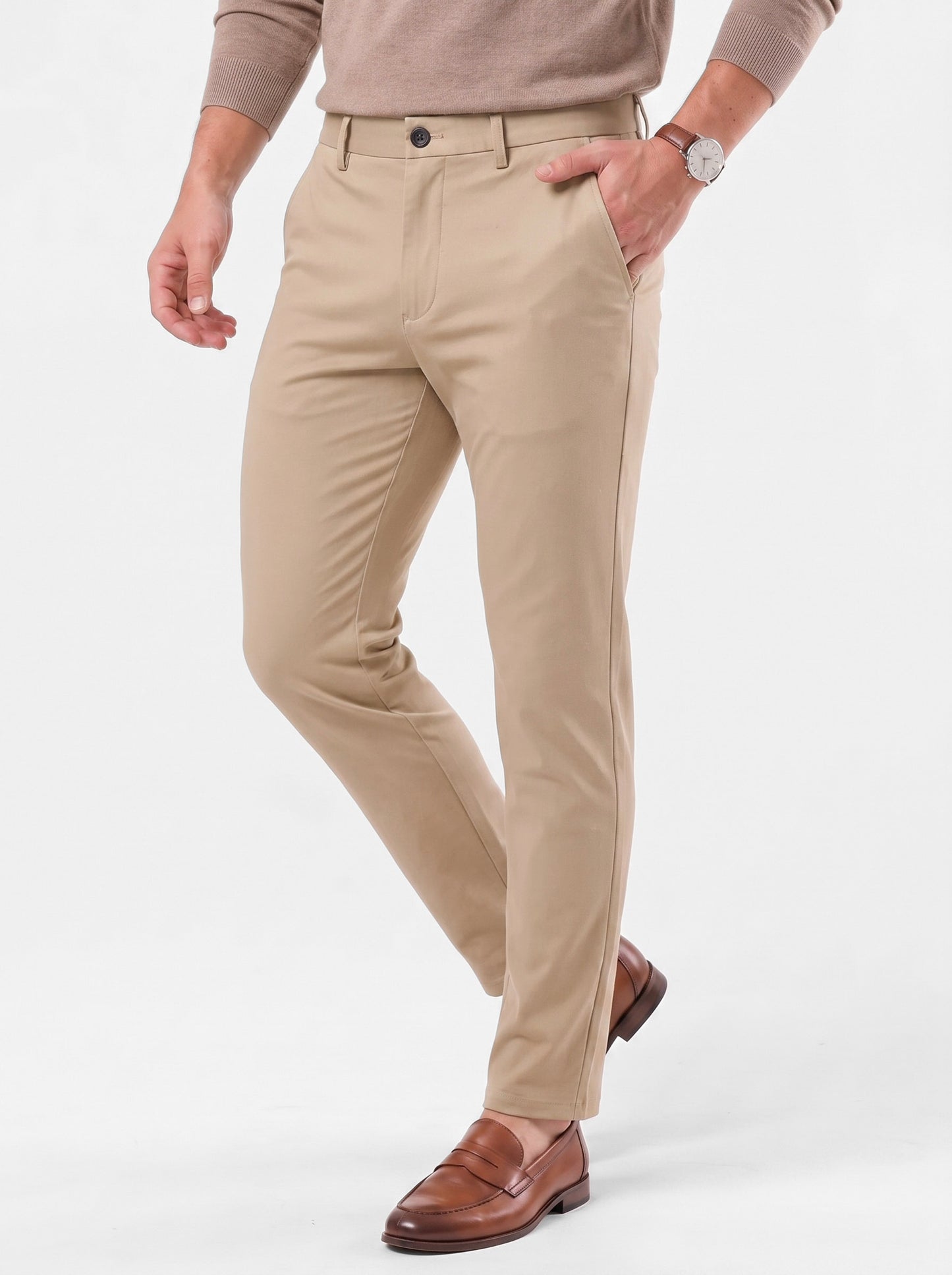 Pantalones minimalistas rectos de fibra de bambú - Cross & Crown