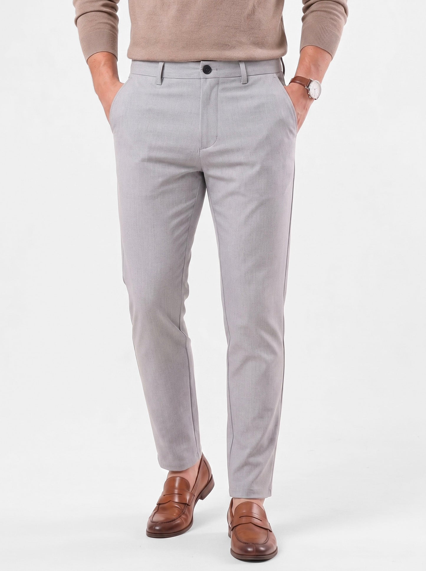 Pantalones minimalistas rectos de fibra de bambú - Cross & Crown
