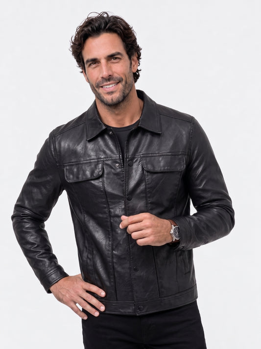 Jaqueta de couro Bronze Rebel – Cross & Crown