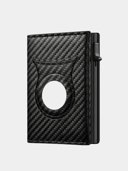 Carbon Fiber Wallet with Air Tag Holder RFID Blocking - Cross & Crown