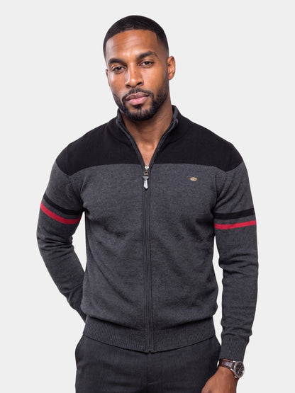 Gilet en maille zippé à col montant - Cross & Crown
