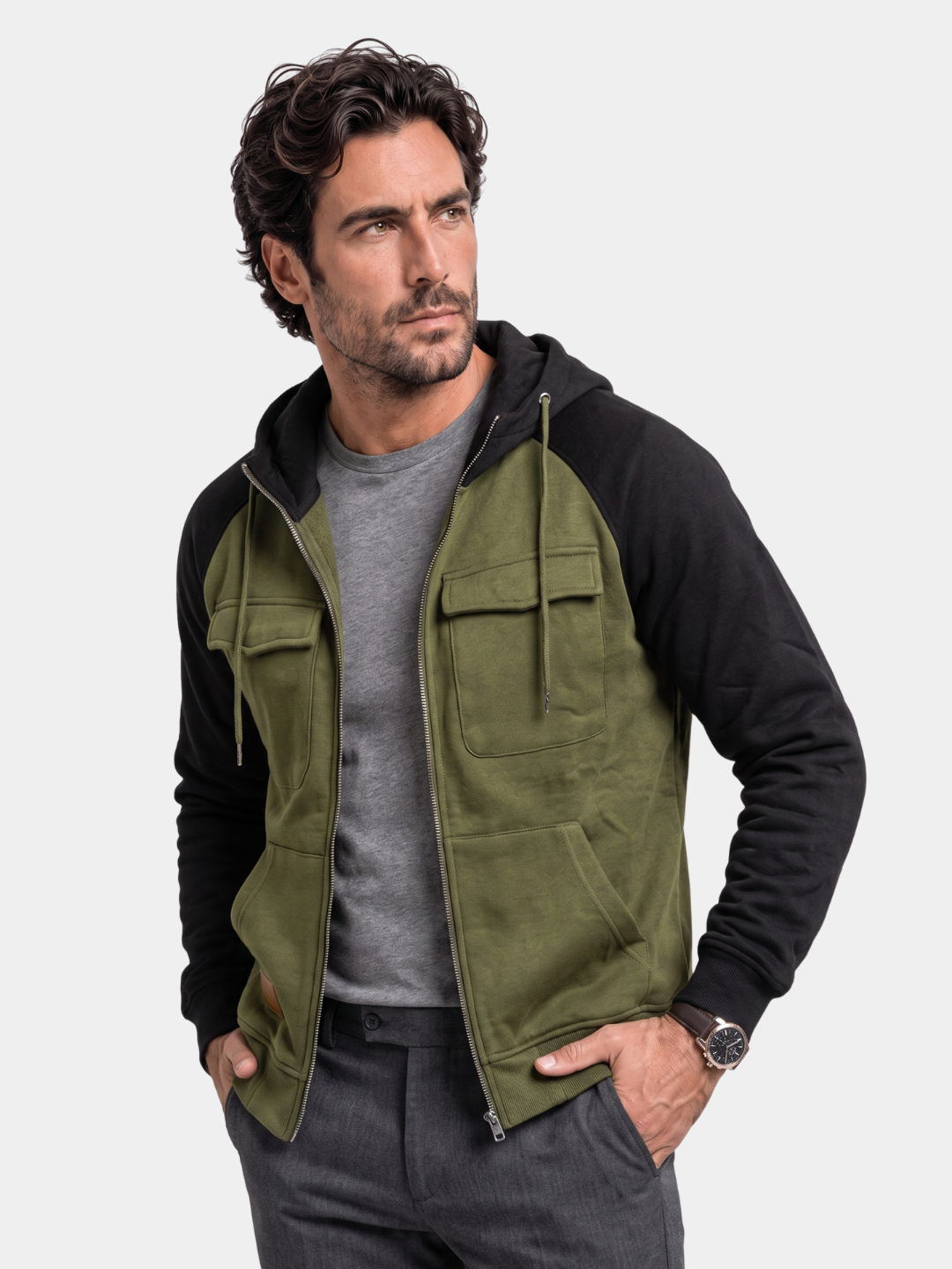 Sudadera con capucha y cremallera Cargo Trek - Cross & Crown