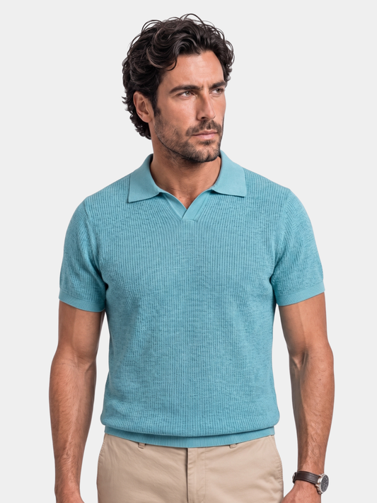Casual Buttonless Knit Polo Shirt - Cross & Crown