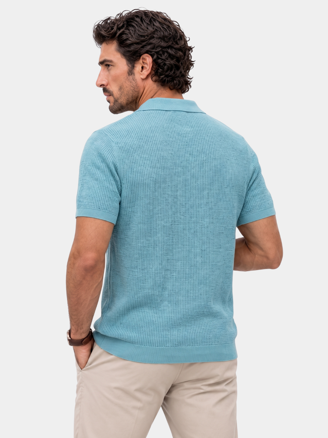Casual Buttonless Knit Polo Shirt - Cross & Crown