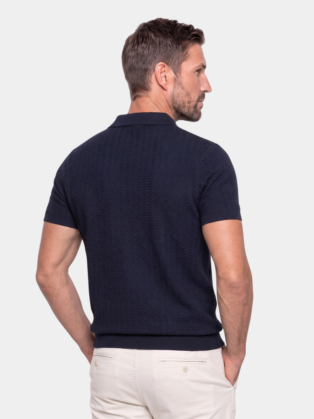 Classic Fit Quarter Zip Business Casual Short Sleeves Polo - Cross & Crown