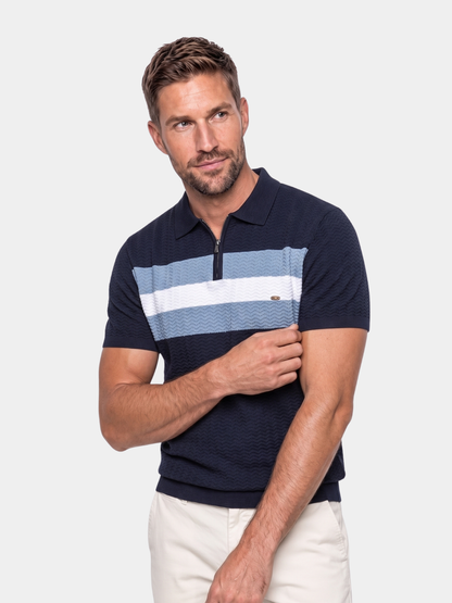 Classic Fit Quarter Zip Business Casual Short Sleeves Polo - Cross & Crown
