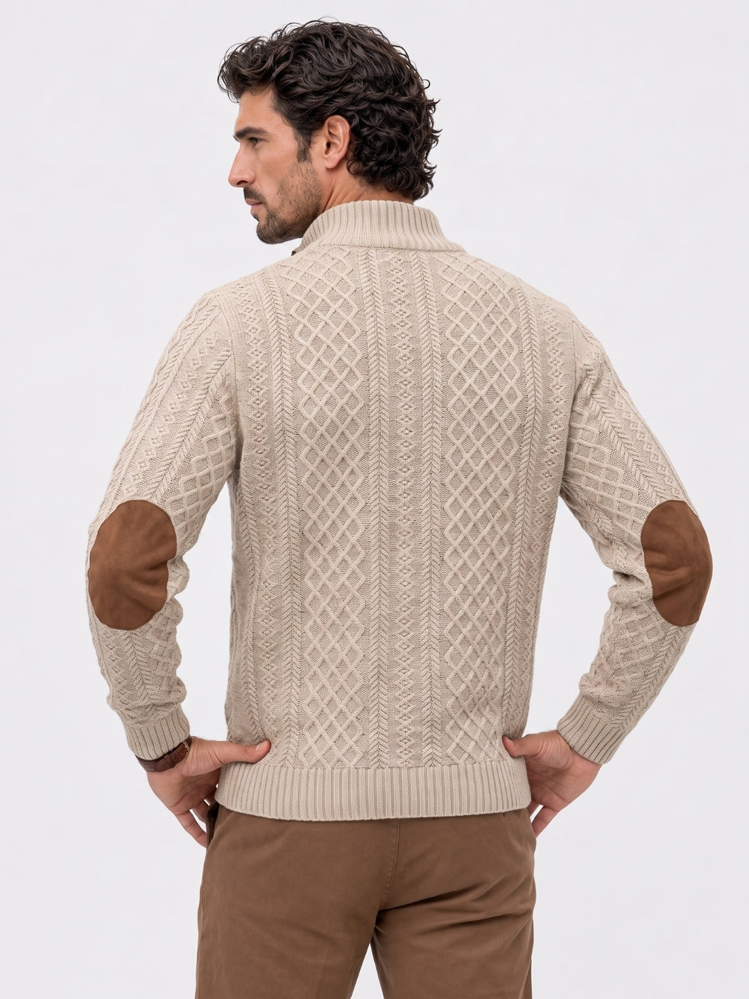 Conjunto de Pulôveres de Gola Alta Clássica - Cross & Crown