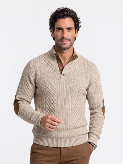 Conjunto de Pulôveres de Gola Alta Clássica - Cross & Crown
