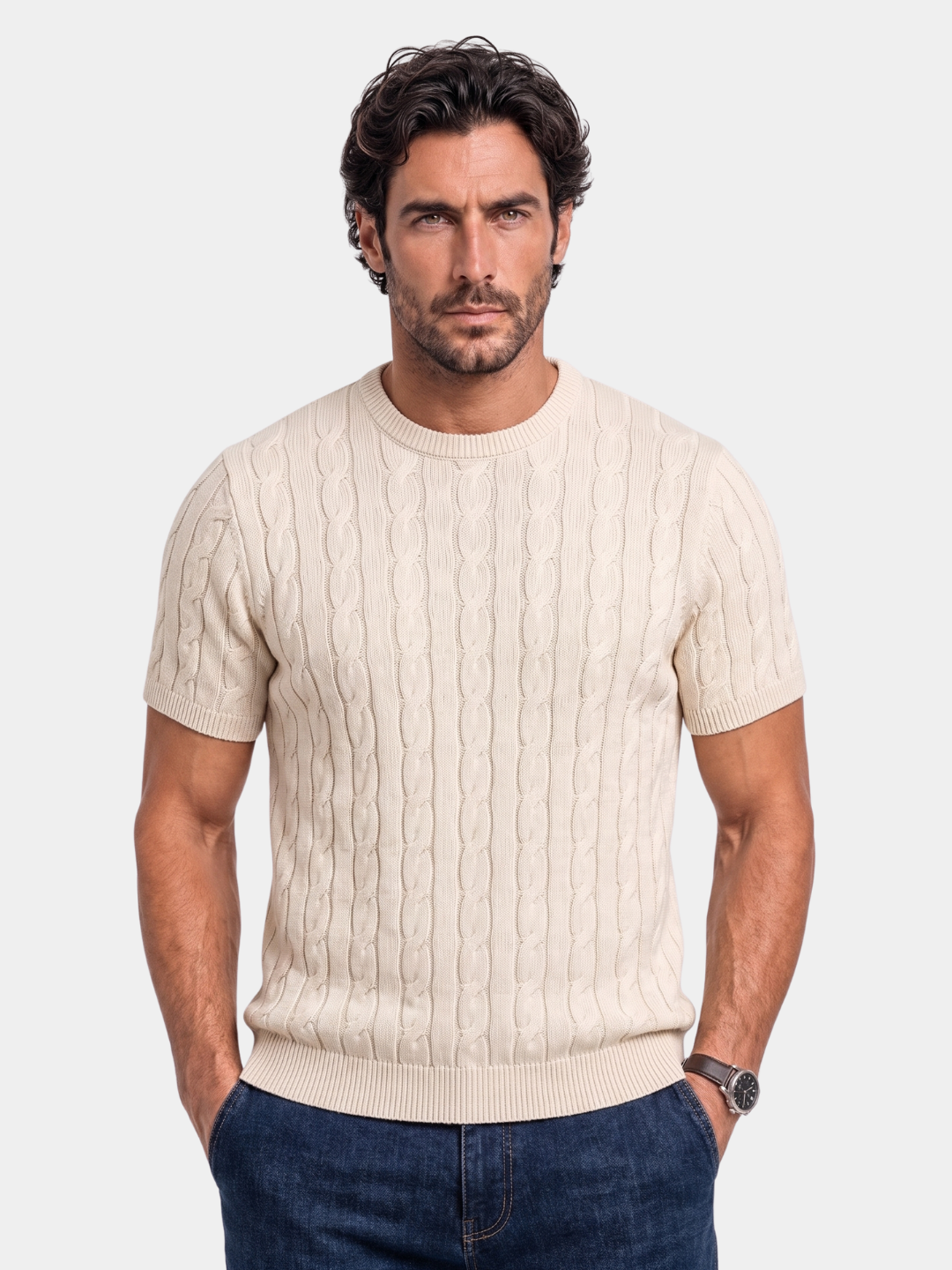 Camiseta clásica de punto con rombos - Cross & Crown