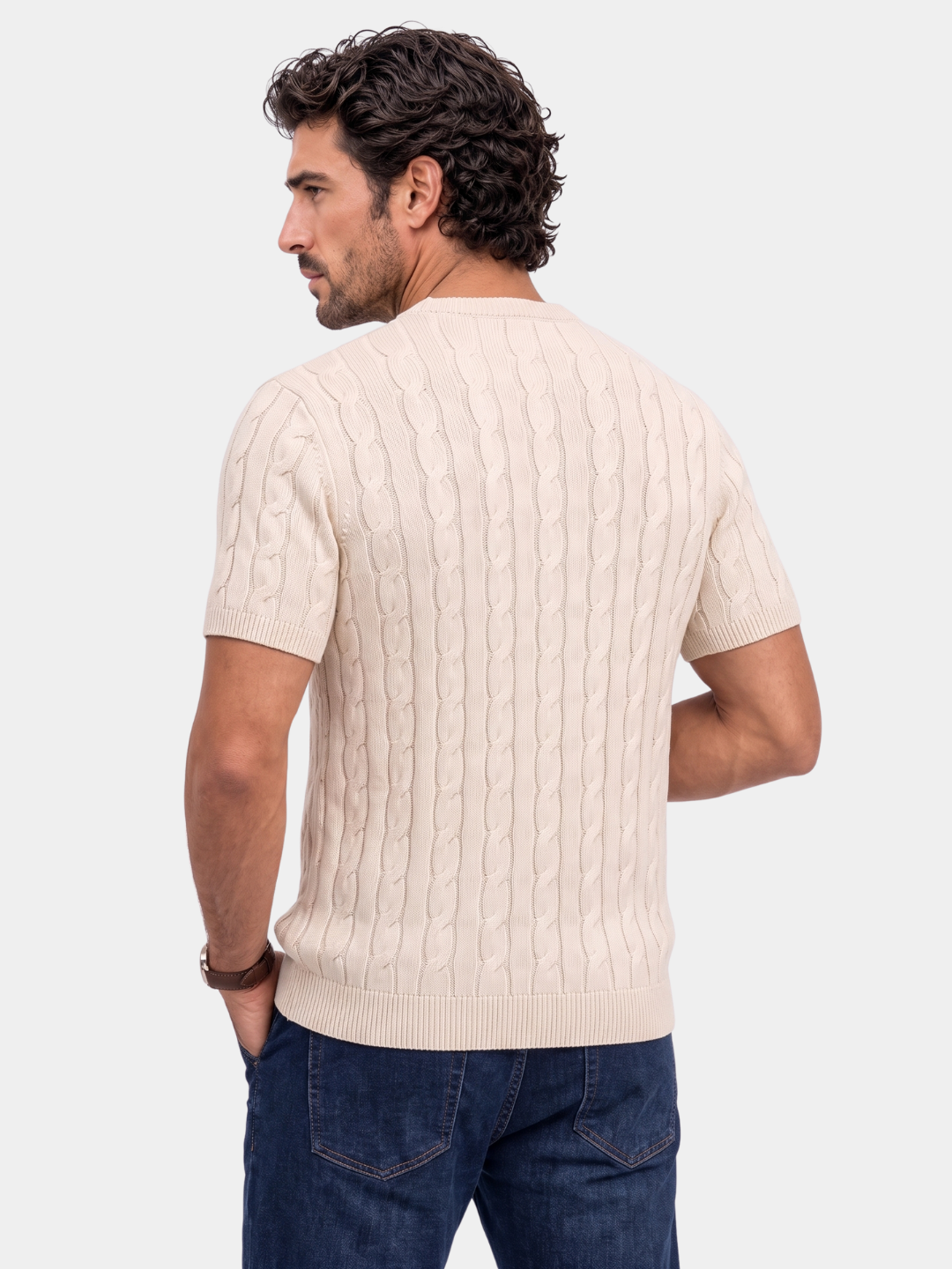 Camiseta clásica de punto con rombos - Cross & Crown