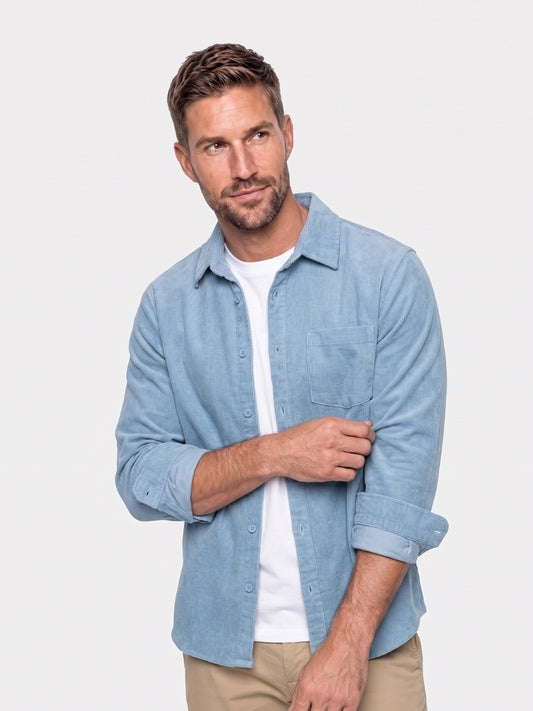 Corduroy Classic Blue Shirt - Cross & Crown