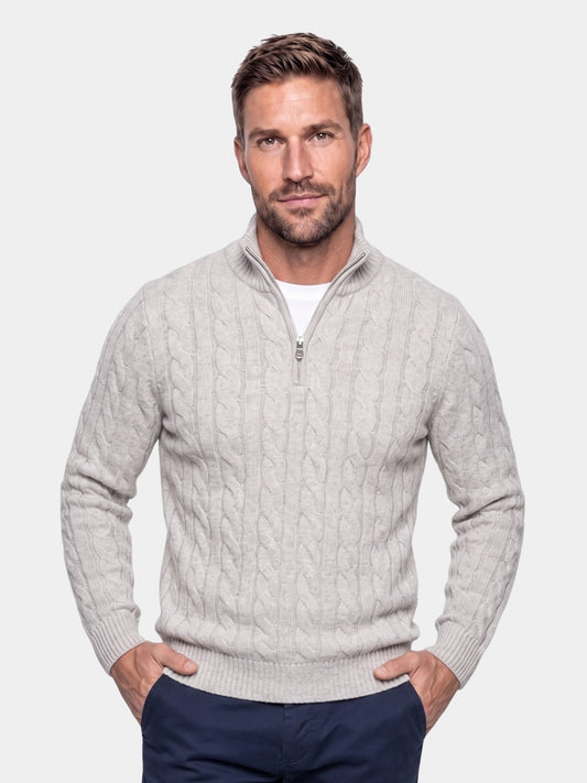 Essential Half Zip Curve Sweater - Cross & Crown