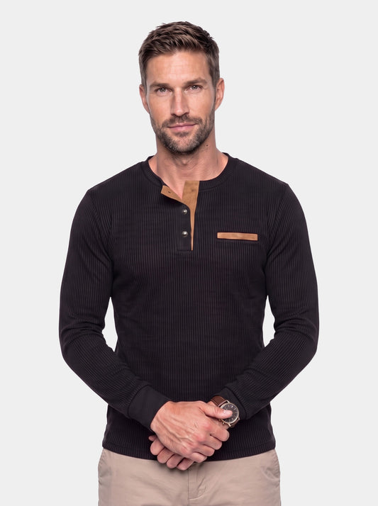 Corduroy Long Sleeve T-Shirt - Cross & Crown - front