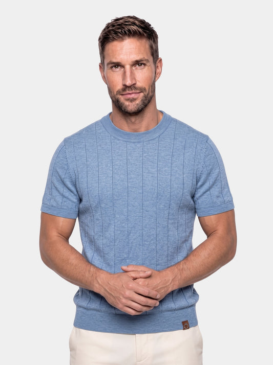 Garrison Texture Crew Top T-Shirt - Cross & Crown - front