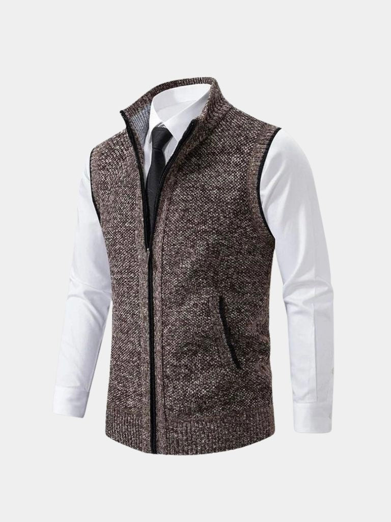 Elegant Full-Zip Sweater Vest - Cross & Crown - Cross & Crown